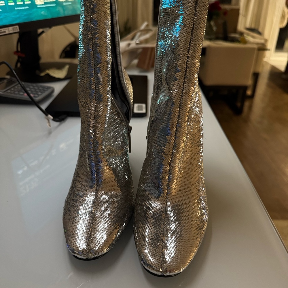 Glamorous Metallic Heeled Boots